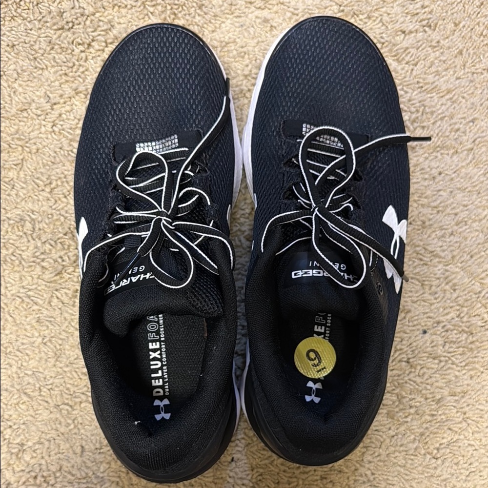 Under Armour Black and White Running Shoes